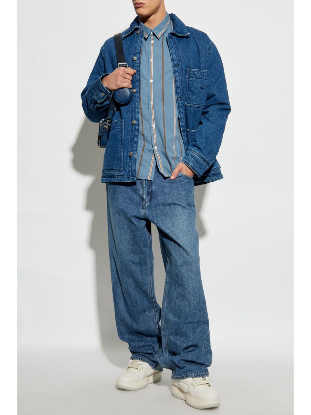 Maison Kitsuné Padded Workwear Denim Jacket Blue Men Denim Jackets Maison-Kitsune