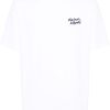 Men T-Shirts Maison-Kitsune Maison Kitsuné embroidered-logo Cotton T-shirt White