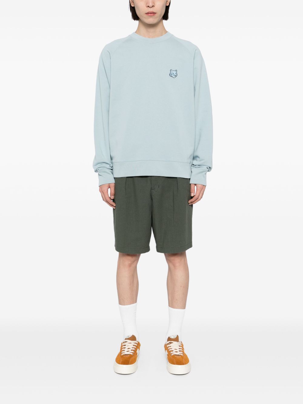 Maison-Kitsune Sweatshirts Men Maison Kitsuné Bold Fox Head Patch Comfort Sweatshirt Blue