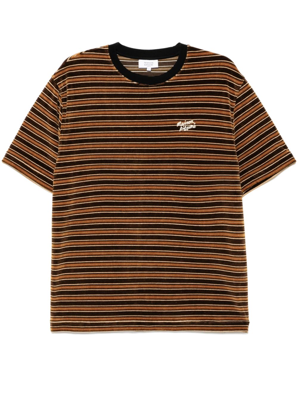 Men T-Shirts Maison-Kitsune Maison Kitsuné Striped T-shirt Brown