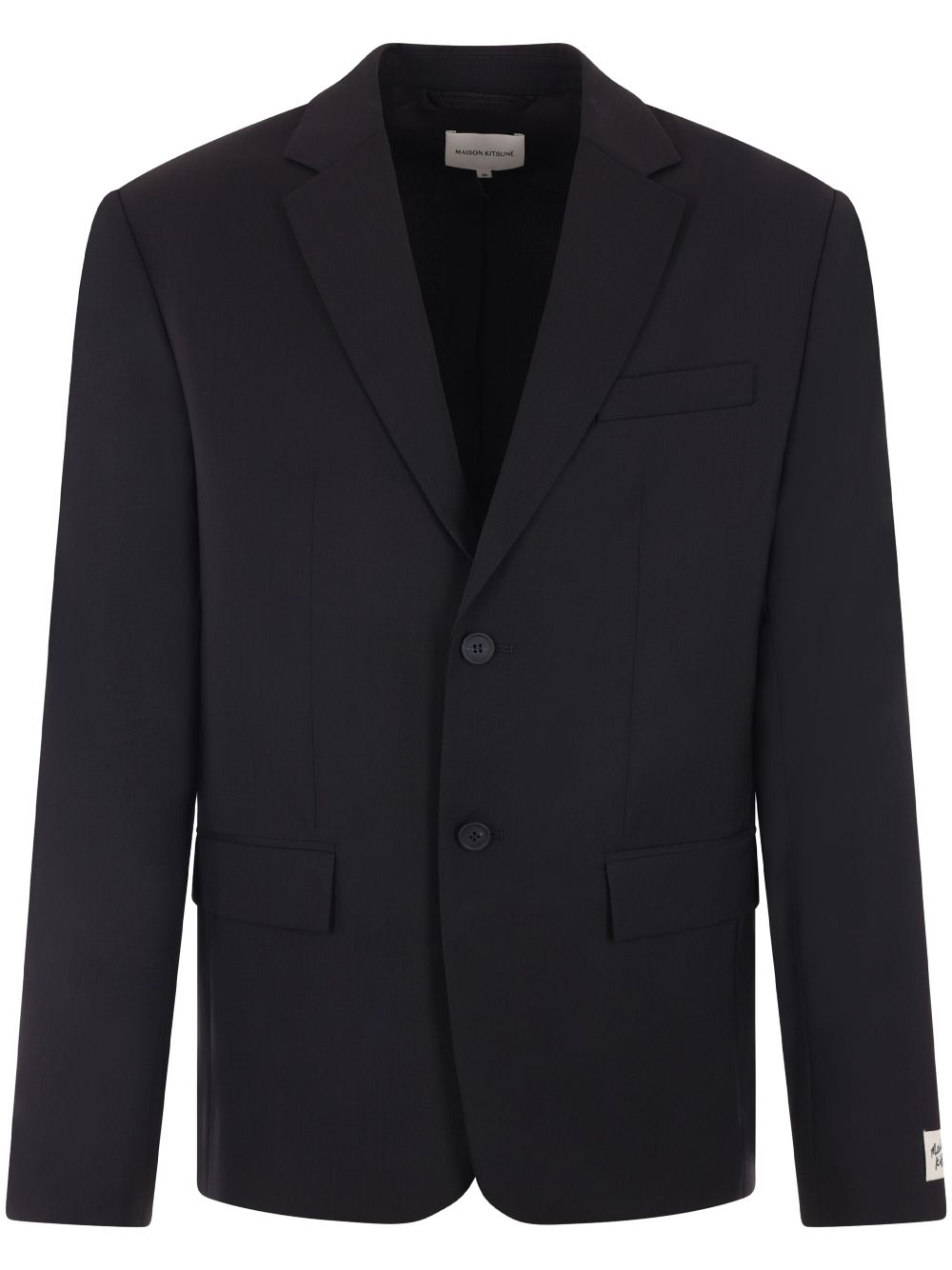 Maison Kitsuné logo-patch Wool Blazer Black Men Blazers Maison-Kitsune