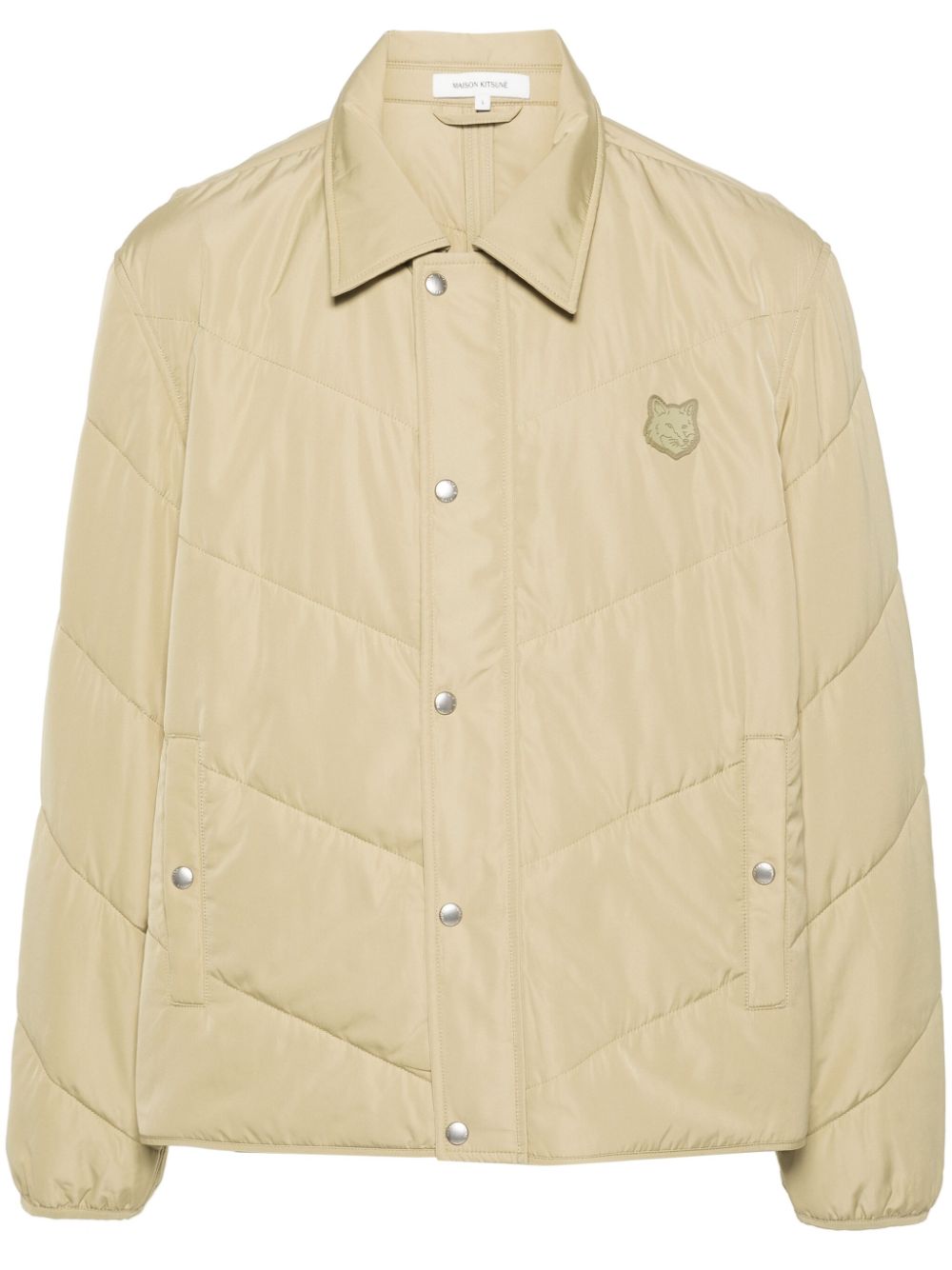 Maison-Kitsune Maison Kitsuné Bold Fox Head Quilted Jacket Neutrals Men Down Jackets