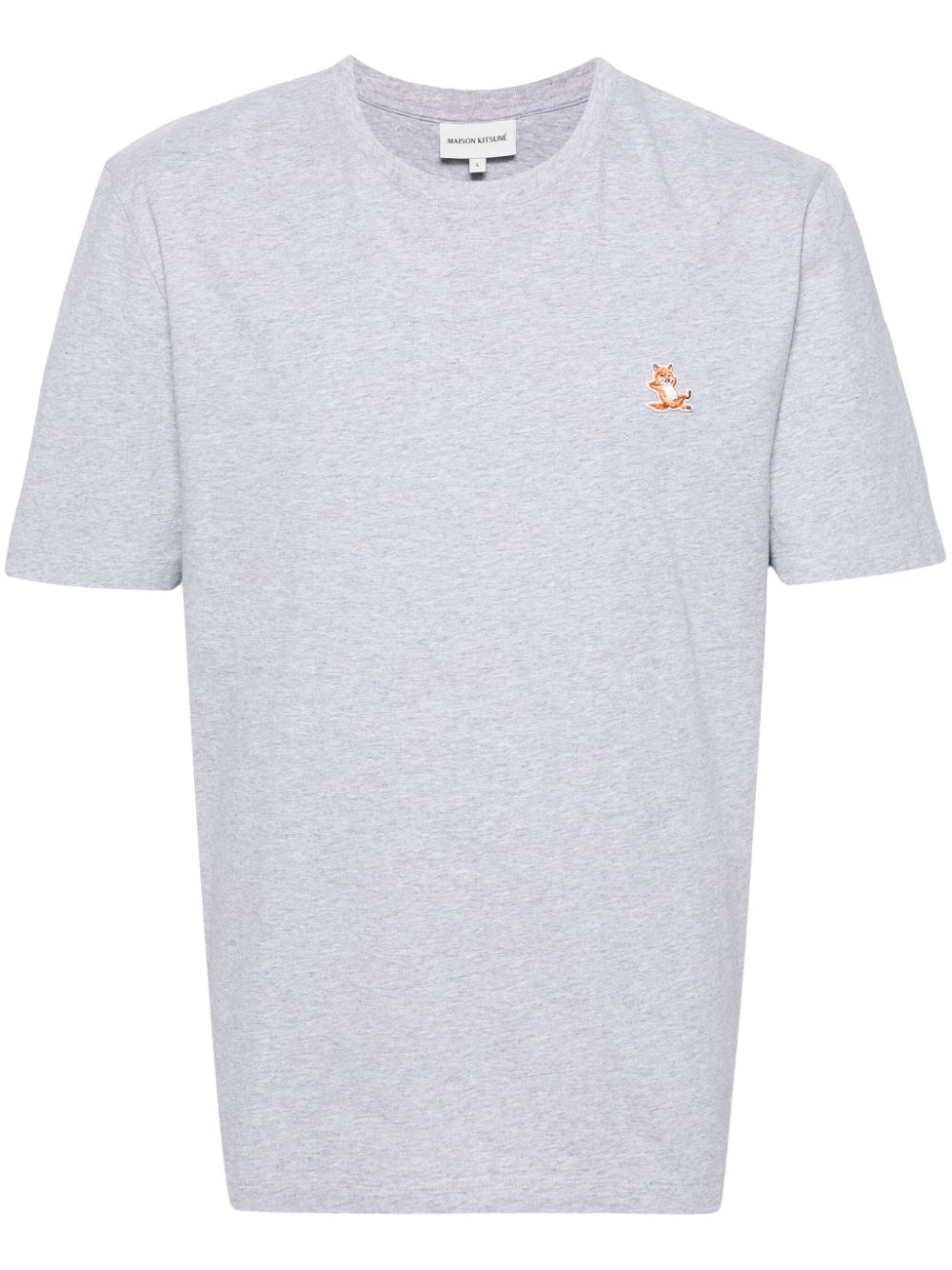 Maison-Kitsune Maison Kitsuné Chillax Fox-patch Cotton T-shirt Grey Men T-Shirts