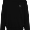 Maison-Kitsune Maison Kitsuné fox-patch Cotton Sweatshirt Black Men Sweatshirts