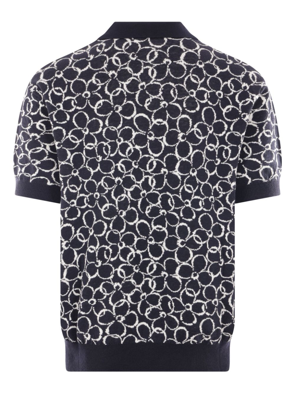 Maison-Kitsune Polo Shirts Men Maison Kitsuné cotton-linen Blend Polo Shirt Blue