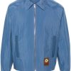 Maison Kitsuné Floating Flower-patch Bomber Jacket Blue Maison-Kitsune Men Bomber Jackets