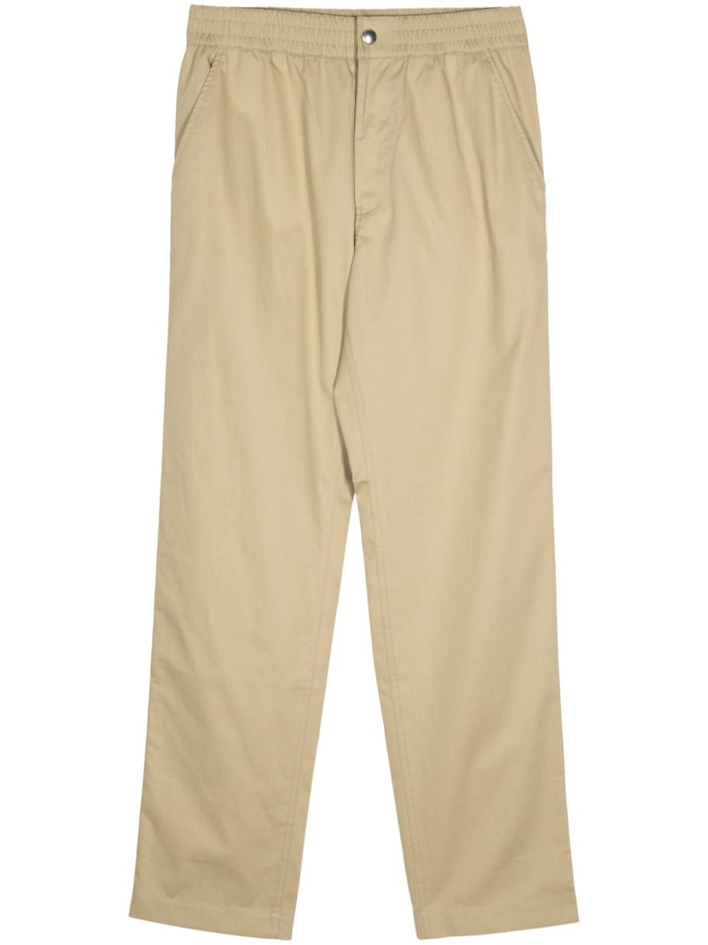 Maison-Kitsune Maison Kitsuné logo-embroidered tapered-leg Trousers Neutrals Men Tapered Pants