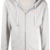 Maison-Kitsune Maison Kitsuné logo-patch zip-up Hoodie Grey Men Hoodies