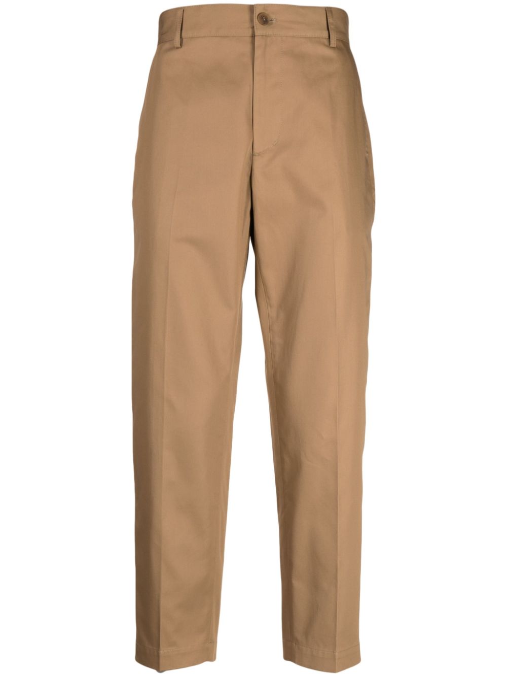Maison Kitsuné straight-leg Cotton Trousers Brown Men Regular-Fit & Straight Leg Pants Maison-Kitsune