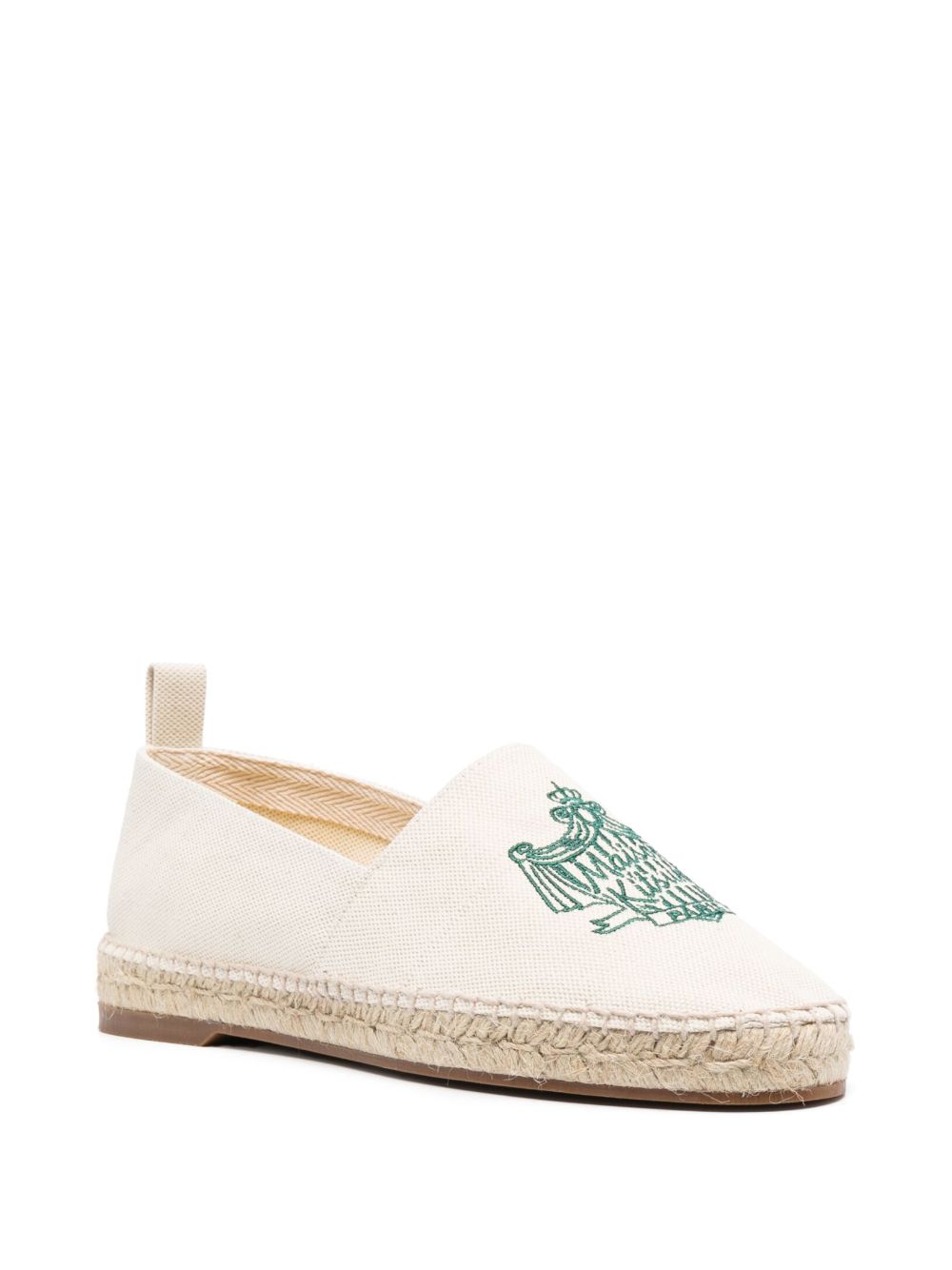 Maison-Kitsune Maison Kitsuné embroidered-logo Espadrilles Neutrals Men Espadrilles