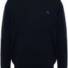 Maison-Kitsune Maison Kitsuné Fox-motif Wool Jumper Blue Men Knitted Sweaters
