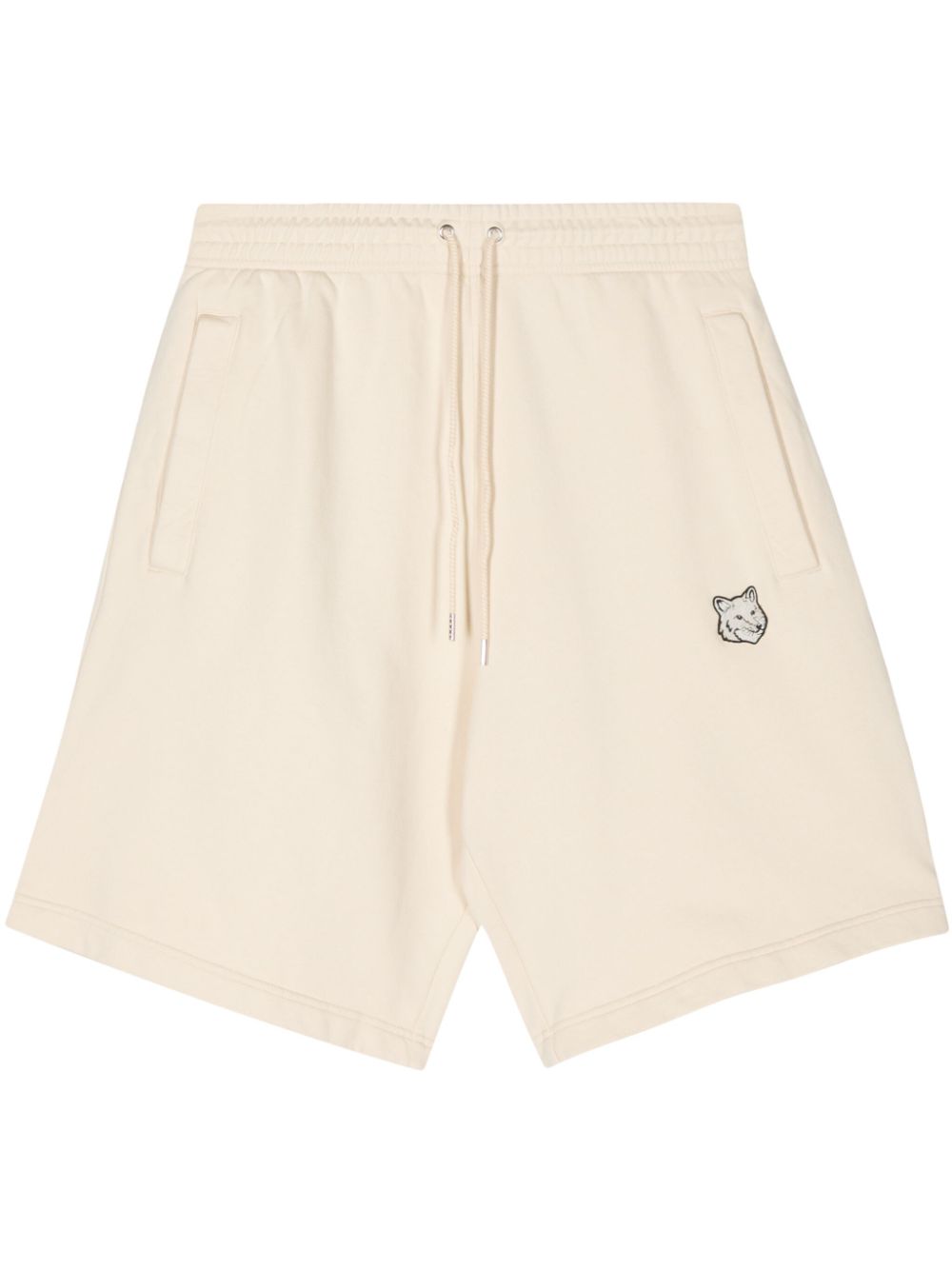 Maison Kitsuné fox-patch Track Shorts Neutrals Men Track & Running Shorts Maison-Kitsune