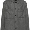 Maison-Kitsune Shirt Jackets Men Maison Kitsuné Flannel Shirt Jacket Grey