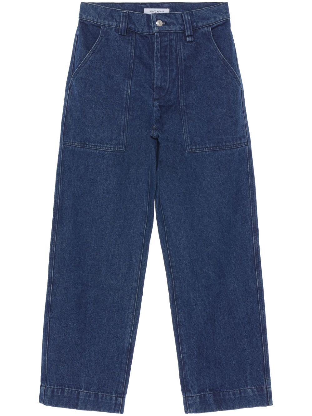 Maison-Kitsune Relaxed-Fit Jeans Men Maison Kitsuné Workwear Jeans Blue
