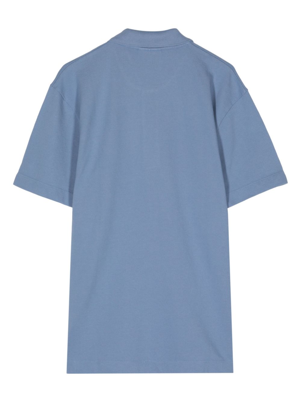 Maison Kitsuné logo-appliqué Cotton Polo Shirt Blue Men Polo Shirts Maison-Kitsune
