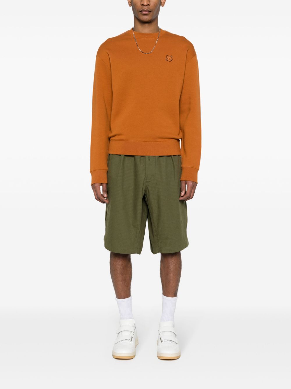 Men Sweatshirts Maison-Kitsune Maison Kitsuné Bold Fox Head Cotton Sweatshirt Brown
