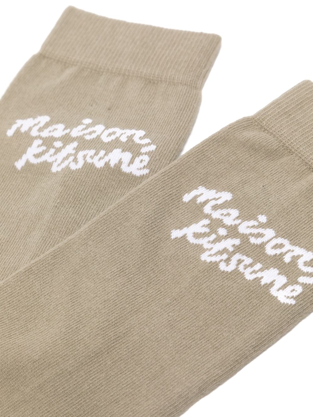 Maison Kitsuné Handwriting Socks Green Men Socks Maison-Kitsune