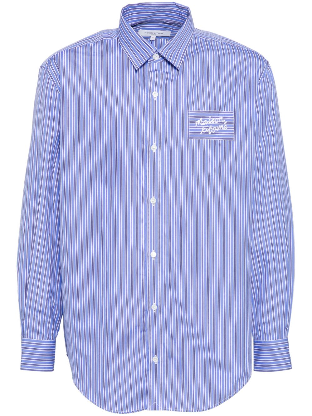 Men Shirts Maison-Kitsune Maison Kitsuné Striped Shirt Blue
