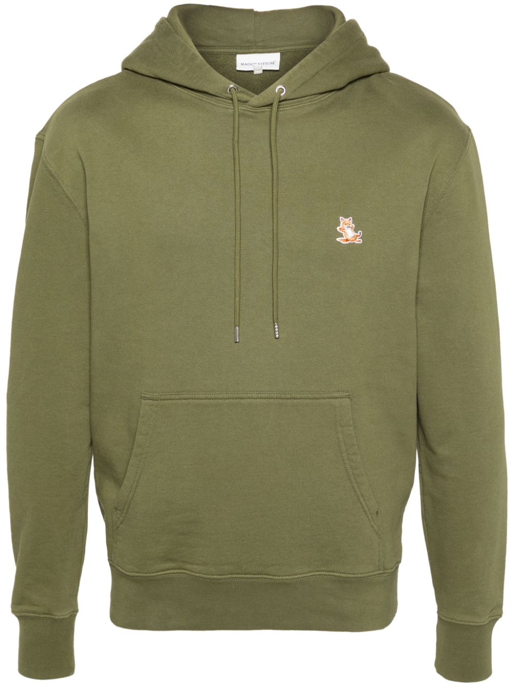 Maison Kitsuné Chillax-Fox Motif Cotton Hoodie Green Men Hoodies Maison-Kitsune