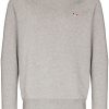 Maison Kitsuné Embroidered Logo Sweatshirt Grey Men Sweatshirts Maison-Kitsune