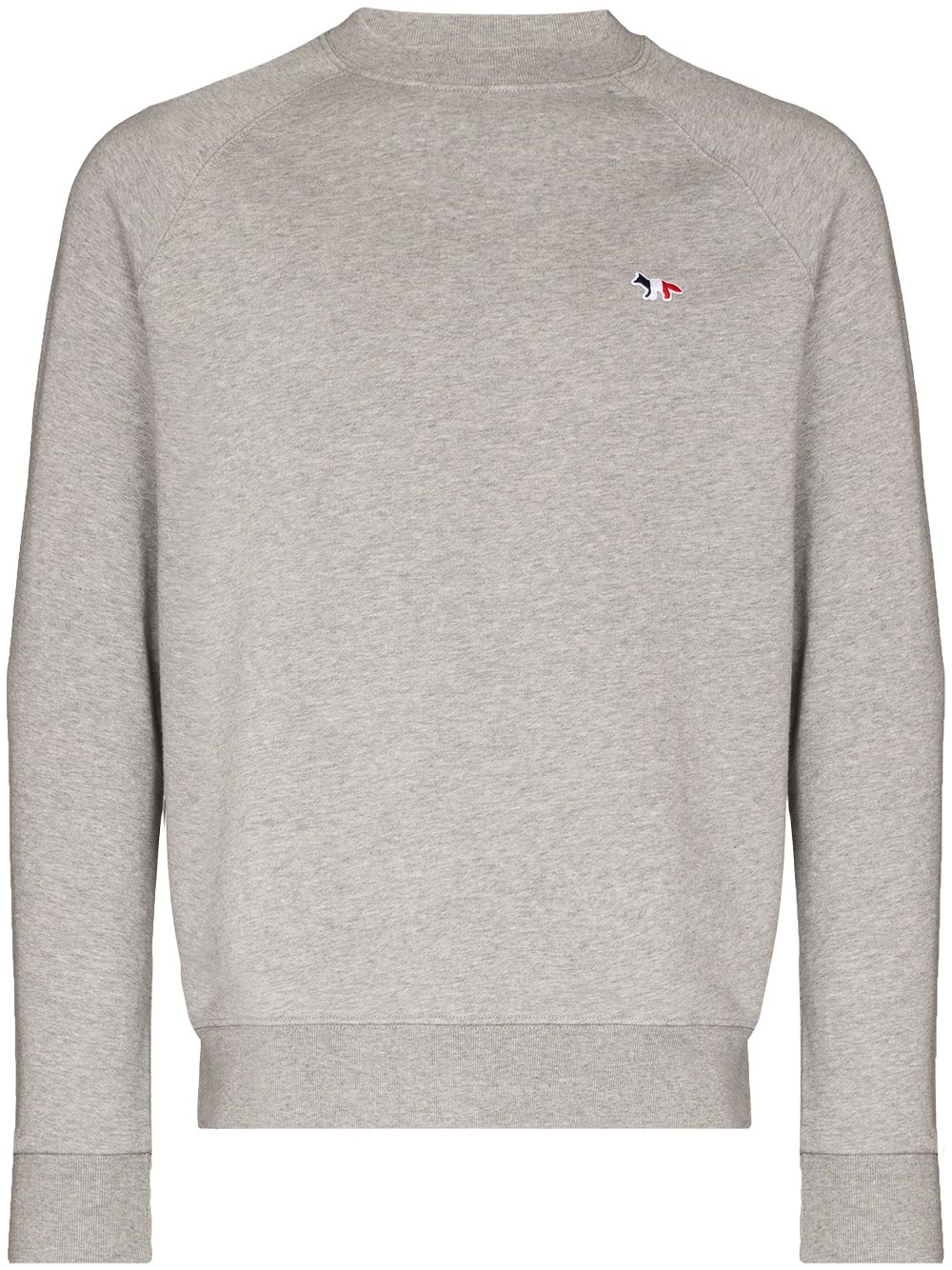 Maison Kitsuné Embroidered Logo Sweatshirt Grey Men Sweatshirts Maison-Kitsune