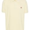 Men Polo Shirts Maison-Kitsune Maison Kitsuné Fox Head Cotton Polo Shirt Yellow