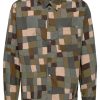 Maison-Kitsune Shirts Men Maison Kitsuné geometric-print Shirt Brown