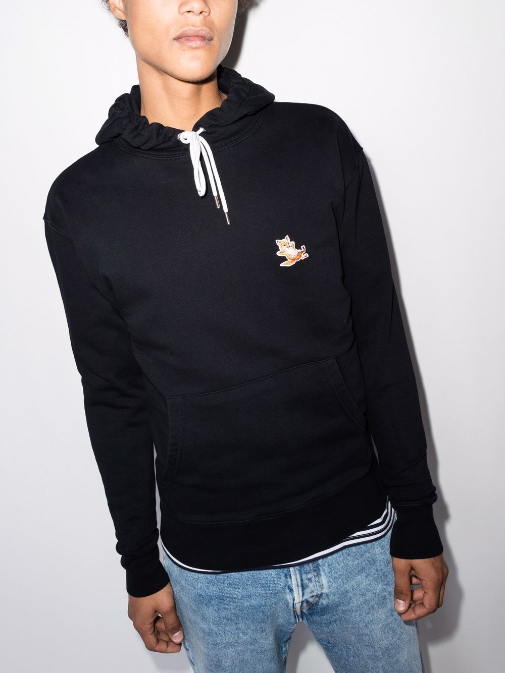 Maison Kitsuné Chillax Fox Drawstring Hoodie Black Men Hoodies Maison-Kitsune