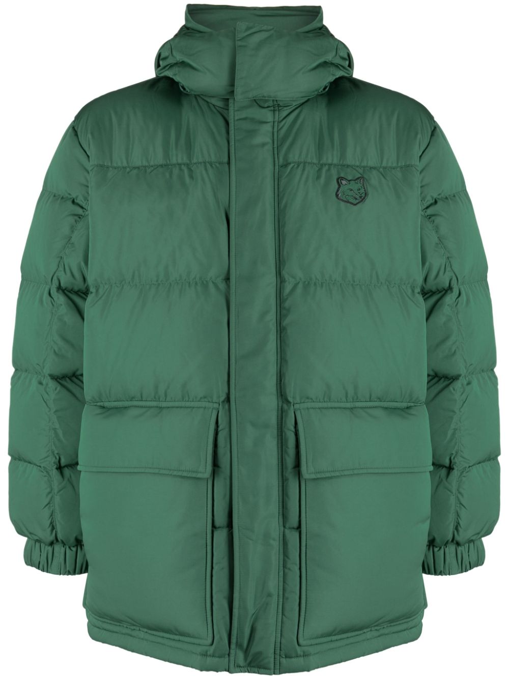 Maison-Kitsune Maison Kitsuné Fox-patch Hooded Padded Coat Green Men Down Coats