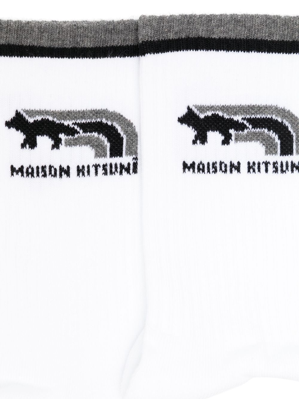 Maison-Kitsune Maison Kitsuné intarsia-knit Logo Socks White Men Socks
