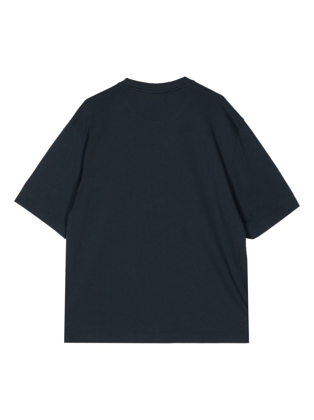 Men T-Shirts Maison-Kitsune Maison Kitsuné logo-embroidered Cotton T-shirt Blue
