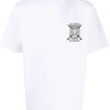 Maison Kitsuné College Fox-embroidered Cotton T-shirt White Men T-Shirts Maison-Kitsune