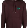 Maison Kitsuné logo-embroidered Cotton Hoodie Brown Maison-Kitsune Men Hoodies