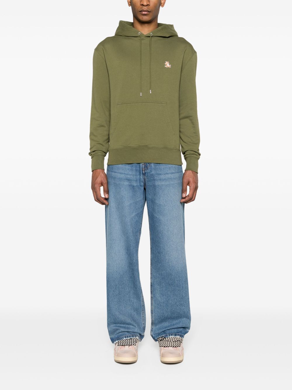 Maison-Kitsune Maison Kitsuné Chillax Fox-patch Cotton Hoodie Green Men Hoodies