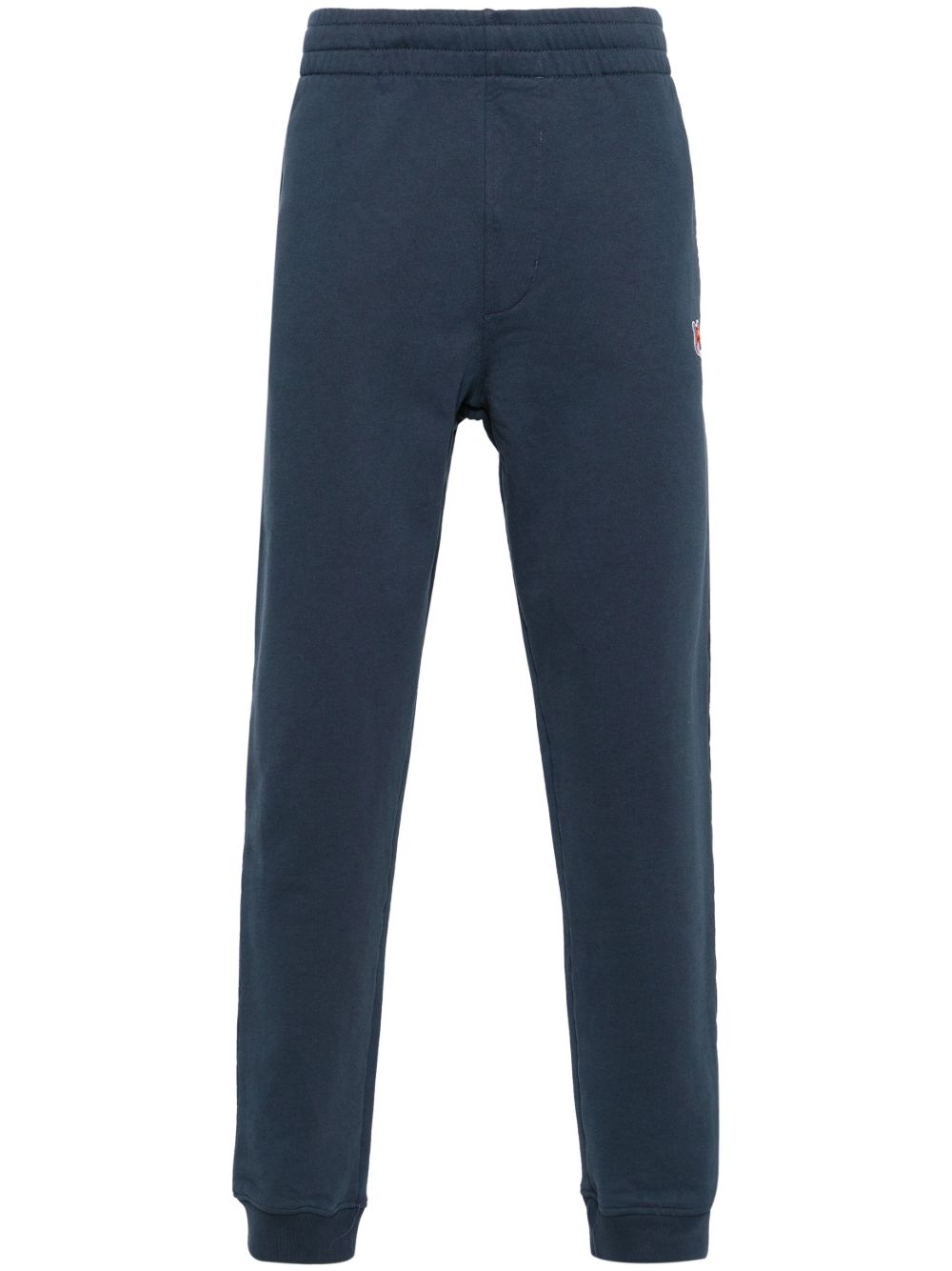 Maison-Kitsune Maison Kitsuné logo-patch Cotton Track Trousers Blue Men Sweatpants