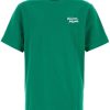 Maison Kitsuné logo-embroidered Cotton t-shirt Green Men T-Shirts Maison-Kitsune