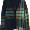 Maison Kitsuné Checked Intarsia Cardigan Green Men Cardigans Maison-Kitsune