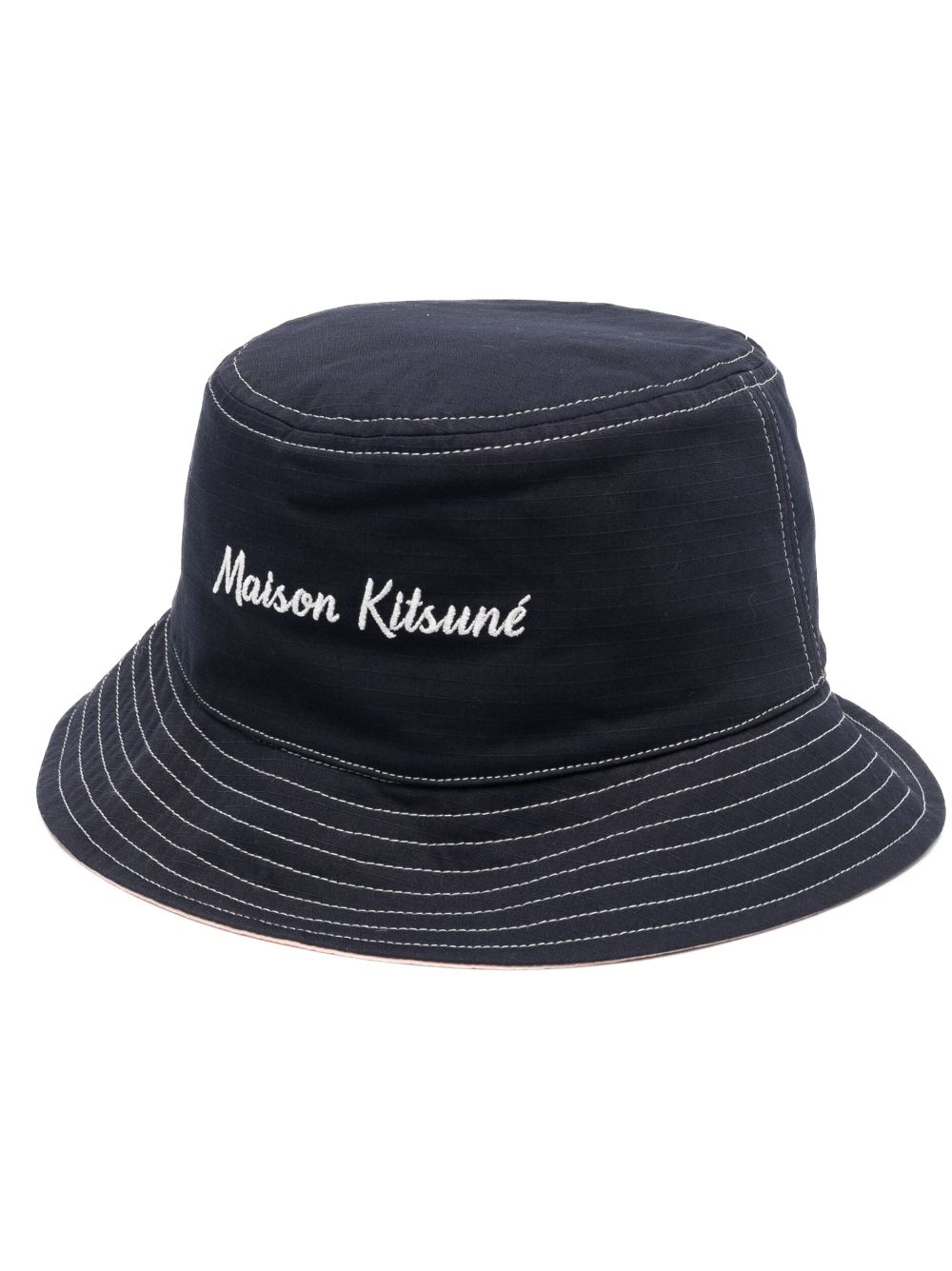 Maison-Kitsune Hats Men Maison Kitsuné logo-embroidered Bucket Hat Blue
