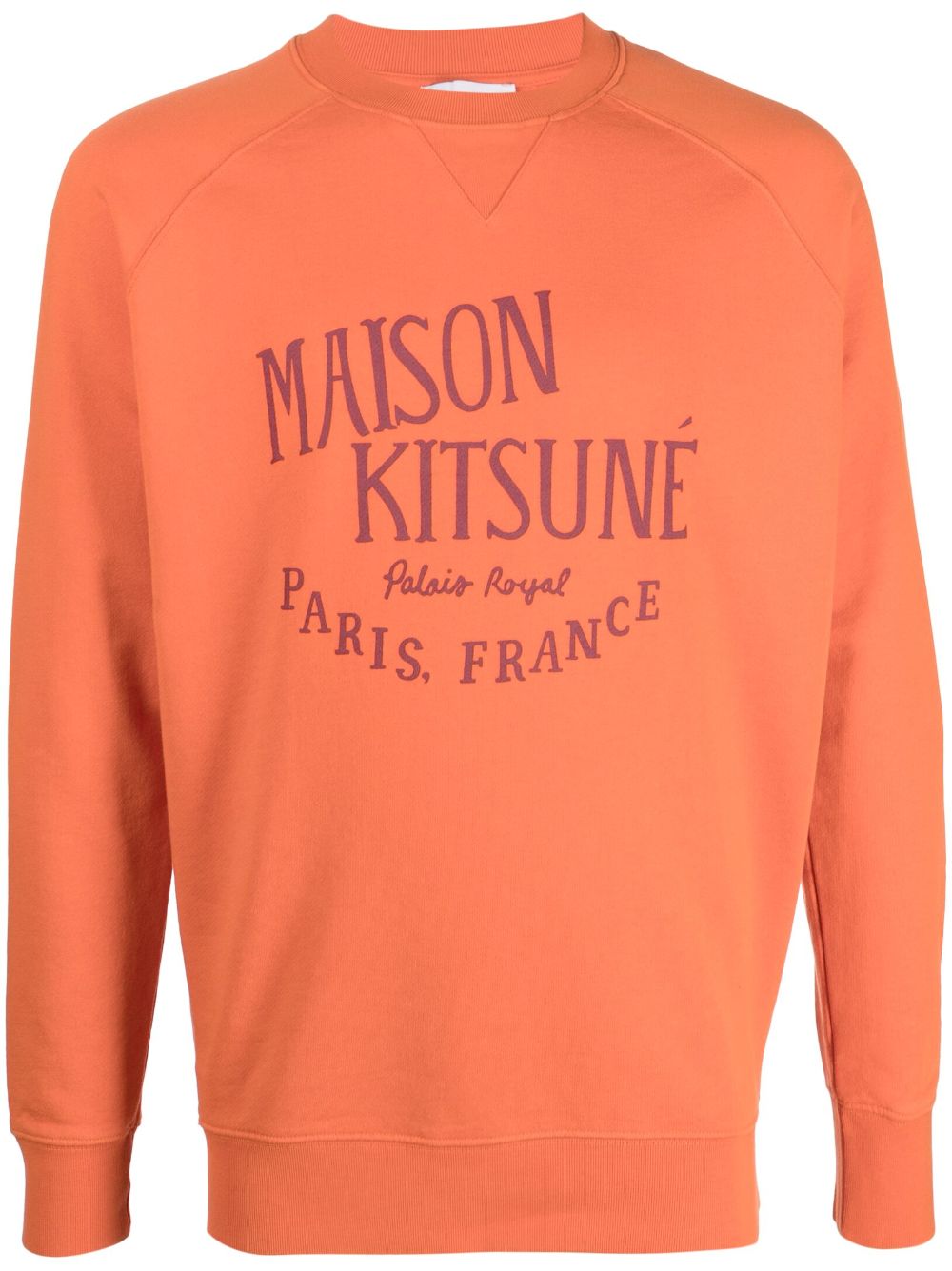 Maison Kitsuné logo-print Cotton Sweatshirt Orange Maison-Kitsune Men Sweatshirts