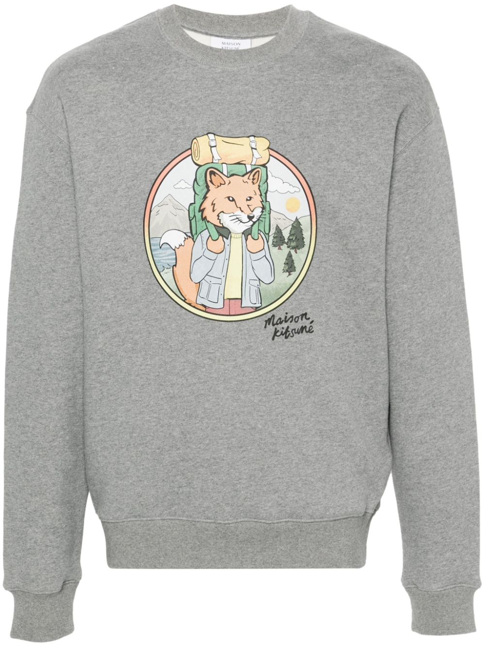 Men Sweatshirts Maison-Kitsune Maison Kitsuné fox-print Sweatshirt Grey