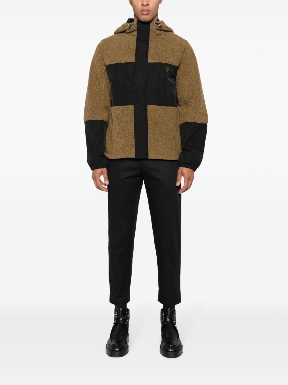 Maison Kitsuné Fox head-patch Hooded Jacket Green Men Sport Jackets & Windbreakers Maison-Kitsune