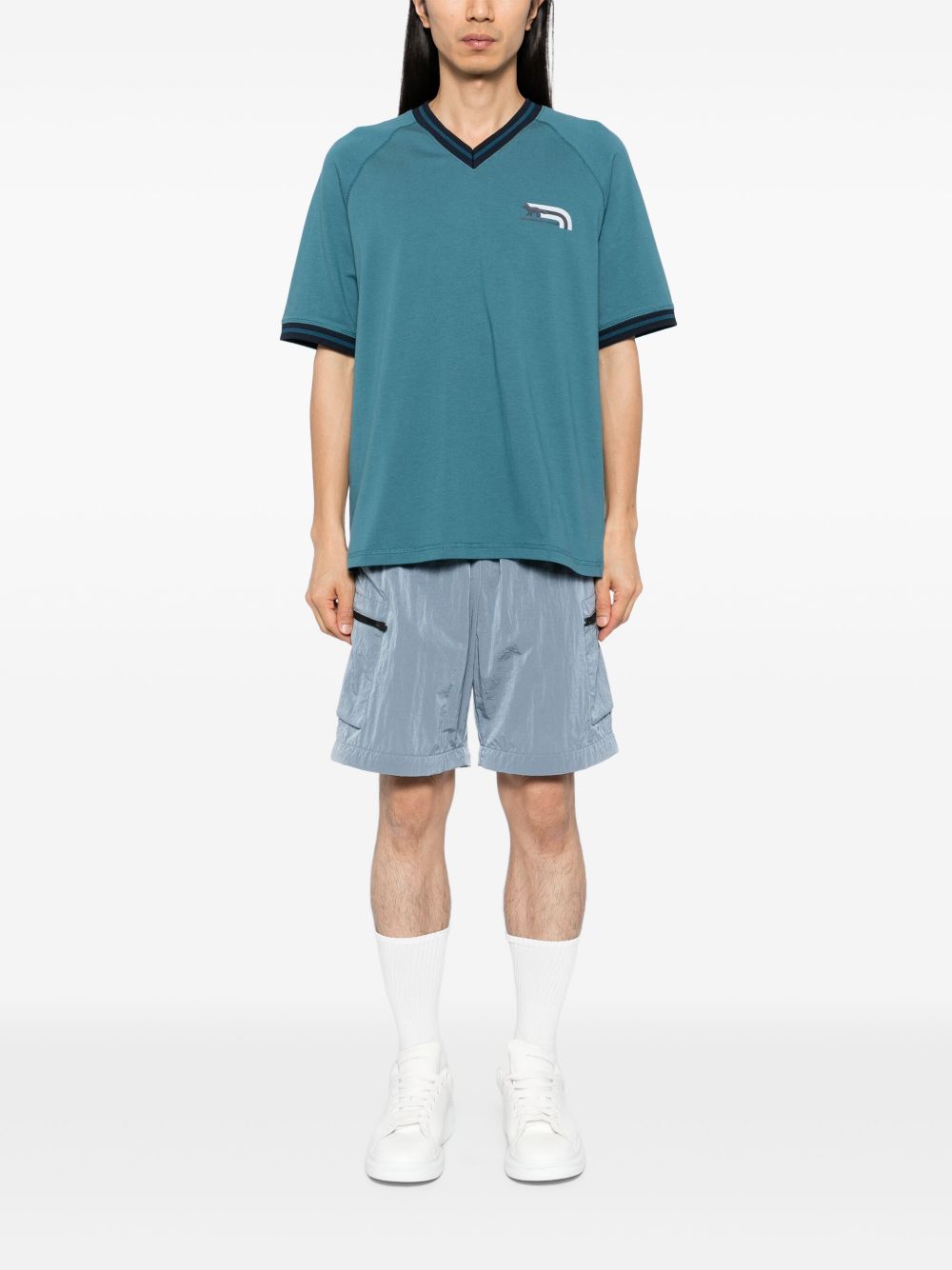 Maison Kitsuné Flash Fox t-shirt Blue Men T-Shirts Maison-Kitsune