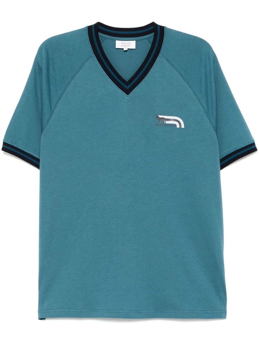 Maison Kitsuné Flash Fox t-shirt Blue Men T-Shirts Maison-Kitsune