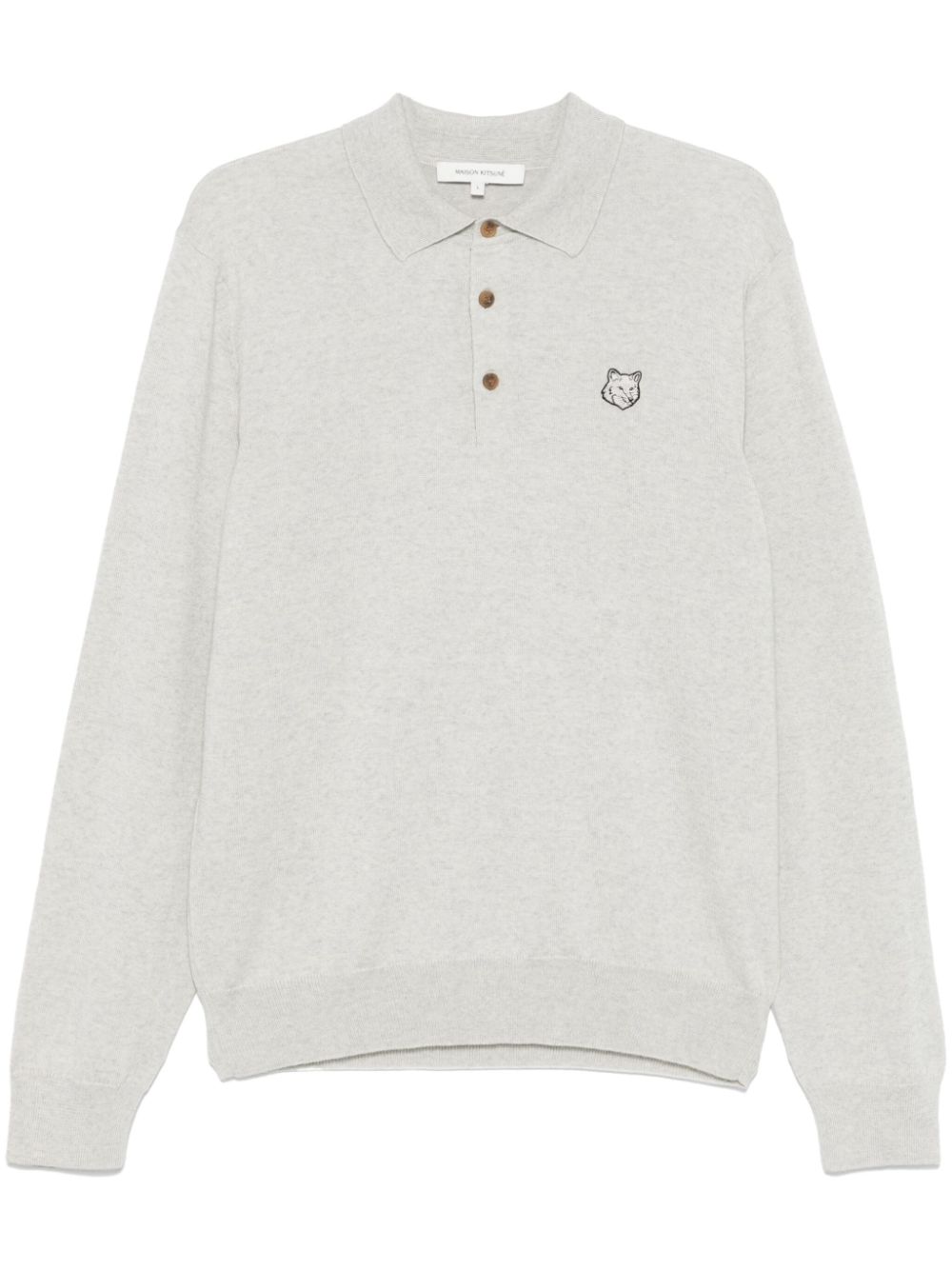 Maison-Kitsune Maison Kitsuné Bold Fox Head Polo Shirt Grey Men Polo Shirts