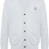 Men Cardigans Maison-Kitsune Maison Kitsuné Fox Head-appliqué Wool Cardigan Blue