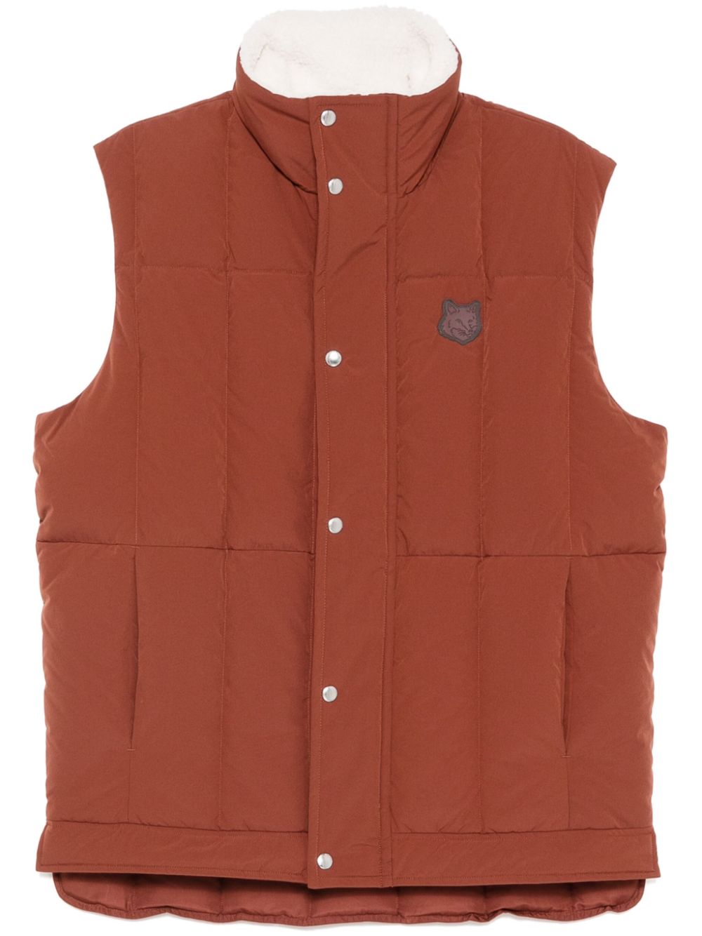 Maison-Kitsune Down Jackets Men Maison Kitsuné Fleece Collar Sleeveless Jacket Neutrals