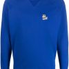 Maison Kitsuné fox-patch Cotton Sweatshirt Blue Maison-Kitsune Men Sweatshirts