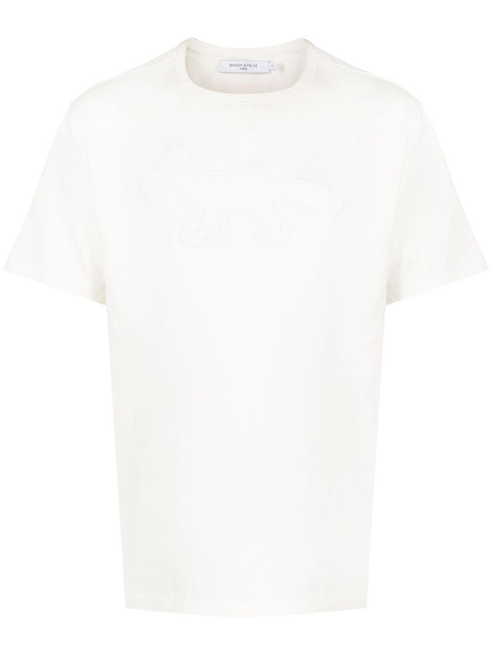 Maison Kitsuné Contour Fox Embroidered T-shirt White Men T-Shirts Maison-Kitsune