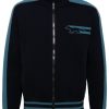 Maison Kitsuné zip-up Sweater Blue Maison-Kitsune Men Knitted Sweaters