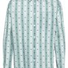 Maison Kitsuné logo-print Cotton Shirt Green Men Shirts Maison-Kitsune